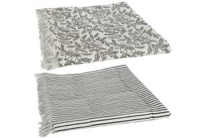 Tischdecke Sea BLK WHT (2er Set) Schwarz - Textil - 134 x 1 x 273 cm