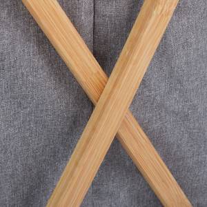 Panier à linge avec structure en bambou Marron - Gris - Bambou - Textile - 40 x 70 x 40 cm