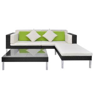 Gartenmöbel-Set (4-teilig) 294024 Schwarz - Metall - Polyrattan - 68 x 29 x 100 cm