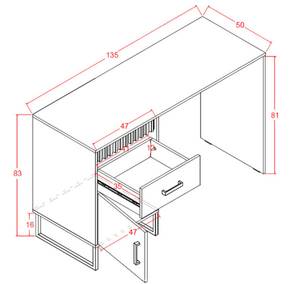 Schreibtisch LAMELIX Braun - Holzwerkstoff - 135 x 83 x 50 cm