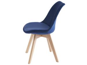 Chaise JODY Lot de 2 Bleu - Textile - 58 x 82 x 49 cm