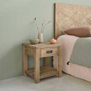 Nachttisch CARGO Beige - Massivholz - 40 x 50 x 45 cm