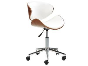 Chaise de bureau ROTTERDAM Marron - Argenté - Blanc - Cuir synthétique - 53 x 83 x 40 cm