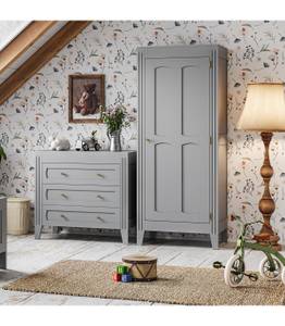 Armoire Milenne Gris - Bois manufacturé - 56 x 197 x 81 cm