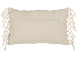 Coussin décoratif CALTHA Beige - Marron - Rose foncé - Blanc - Fibres naturelles - 30 x 12 x 50 cm