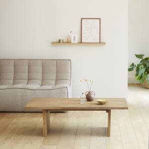 Couchtisch BOSTON Beige - Massivholz - 65 x 37 x 120 cm