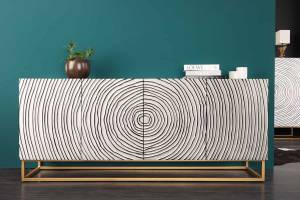 Sideboard ZEN CIRCLES Braun - Metall - Massivholz - Holzart/Dekor - 177 x 75 x 38 cm