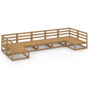 Garten-Lounge-Set (7-teilig) 3009749-1 Braun - Massivholz - Holzart/Dekor - 70 x 67 x 70 cm