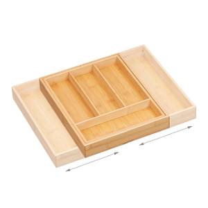 Ausziehbarer Besteckkasten aus Bambus Braun - Bambus - Holzwerkstoff - 29 x 5 x 36 cm