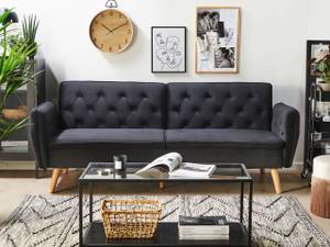 2-Sitzer Sofa BARDU Schwarz - Eiche Hell