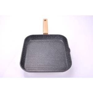 Grillpfanne Etnea Wood Schwarz - Metall - 30 x 7 x 47 cm