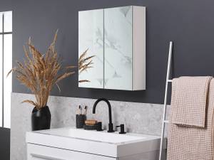 Armoire de toilette avec miroir NAVARRA Argenté - Blanc - 60 x 60 cm