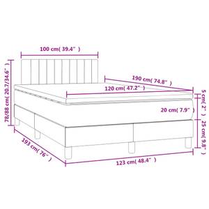 Boxspringbett 3017268-14 Hellgrau - 123 x 193 cm