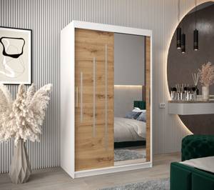 Armoire à portes coulissantes york 2 Imitation chêne - Blanc - Largeur : 120 cm - 2 porte