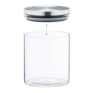 Lot de 6 bocaux en verre avec acier inox Argenté - Verre - Métal - Matière plastique - 10 x 28 x 10 cm