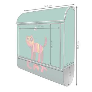 Briefkasten Stahl Orange Katze Grau - Metall - 38 x 46 x 13 cm