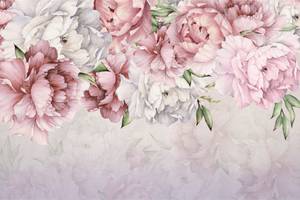 Papier Peint FLEURS Pivoines Feuilles 360 x 240 x 240 cm