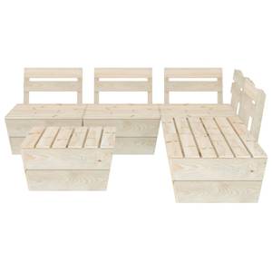 Garten-Lounge-Set Beige - Massivholz - Holzart/Dekor - 60 x 30 x 60 cm