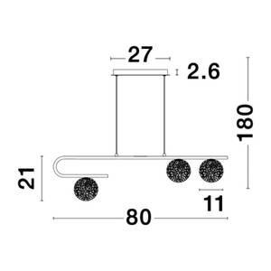 Pendelleuchte MIRANO Gold - Glas - Metall - 6 x 180 x 6 cm