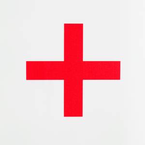 Abschließbarer Medizinschrank mit Kreuz Rot - Weiß - Metall - 53 x 53 x 15 cm