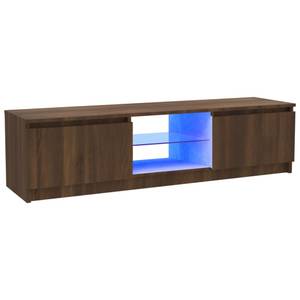 TV-Schrank mit LED-Leuchten D417 Eiche Schwarzbraun Dekor