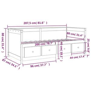 Tagesbett 3015745 Schwarz - 87 x 208 cm