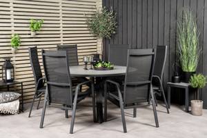 Gartenmöbel-Set Parma (7-teilig) Schwarz - Metall - 140 x 73 x 140 cm