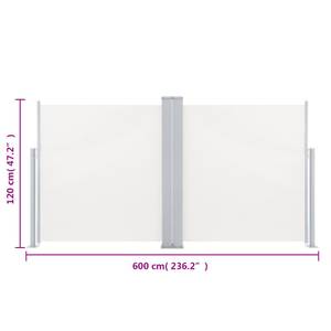 Seitenmarkise Weiß - Textil - 600 x 117 x 1 cm