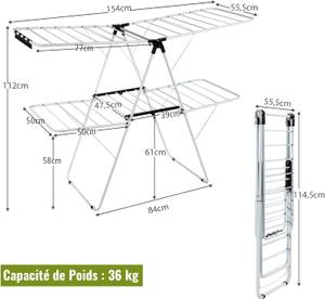 Étagère Échelle Bibliothèque JV10453NA Marron - Bois manufacturé - 60 x 180 x 30 cm