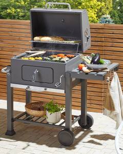 Holzkohlegrill PAVLOF Grau - Metall - 79 x 107 x 49 cm