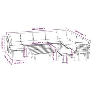 Garten-Lounge-Set Braun - Massivholz - Holzart/Dekor - 55 x 35 x 90 cm