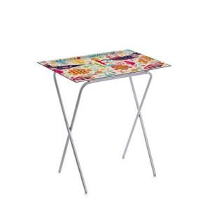 Klapptisch mit ausziehbarem Tablett Metall - 62 x 66 x 42 cm