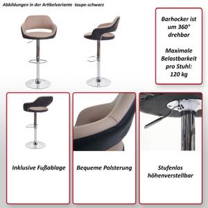 Barhocker F16 (2er Set) Schwarz - Rot