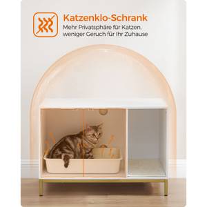 Katzenklo-Schrank Niamey Weiß - Holzwerkstoff - 50 x 55 x 80 cm