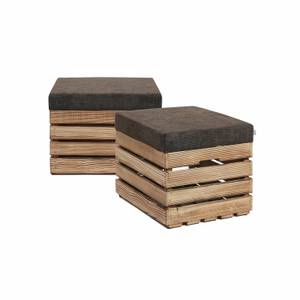 Sitzhocker mit Stauraum FLAME  2er Set Braun