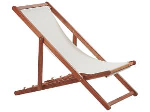 Chaise longue ANZIO Blanc crème - Chêne foncé - Blanc