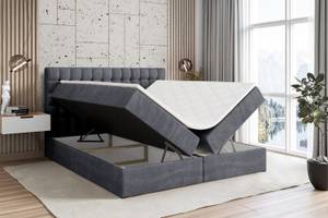 Boxspringbett - VIONE Schiefergrau - Breite: 140 cm - H3