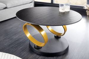 Couchtisch DANCING RINGS Schwarz - Gold - Weiß - Keramik - Metall - 134 x 44 x 80 cm