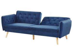 2-Sitzer Sofa BARDU Blau - Marineblau - Eiche Hell