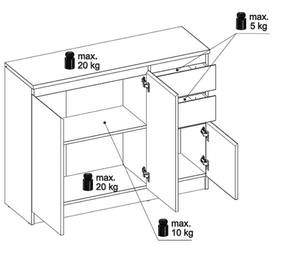 Kommode ARMADIO Braun - Holzwerkstoff - 109 x 85 x 35 cm