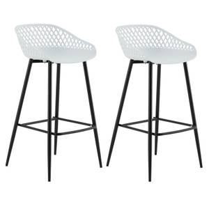 Tabourets IREK (Lot de 2) Noir - Blanc - Matière plastique - 48 x 96 x 48 cm