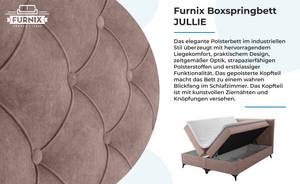 Boxspringbett JULLIE Pink - Breite: 186 cm