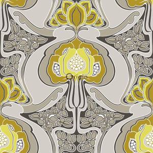 Tapete Jugendstil-Blumenmuster 7091 Gelb