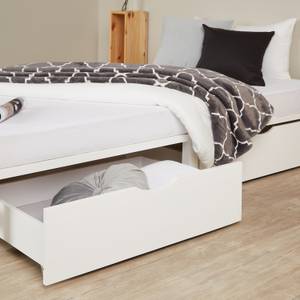 Lit double, 2 coffres de rangement 2288 Blanc - Bois massif - Bois/Imitation - 140 x 28 x 200 cm