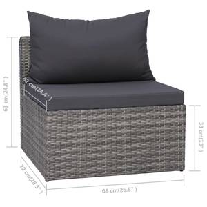 Salon de jardin (lot de 10) 3009702-1 Gris - Métal - Polyrotin - 72 x 63 x 72 cm