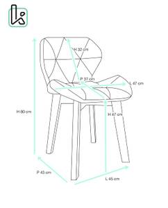 Chaises scandinaves FATI (lot de 2) Blanc - Lot de 2