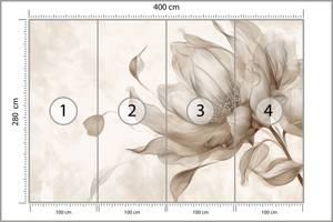 Fototapete Blume Pflanze Natur Beige - Braun - Grau - Papier - Textil - 400 x 280 x 280 cm