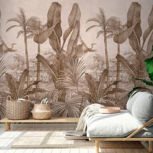 Papier peint deco jungle Marron - Papier - 159 x 280 x 1 cm