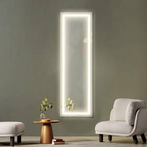 LED Ganzkörperspiegel Weiß - Glas - 2 x 120 x 37 cm