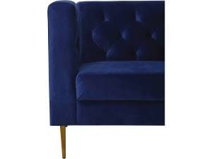 Festes Samtsofa "Bruce" - 196 x 76 x 82 Blau